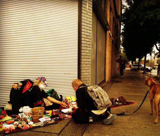 A street vendor in Vancouver's Downtown Eastside.